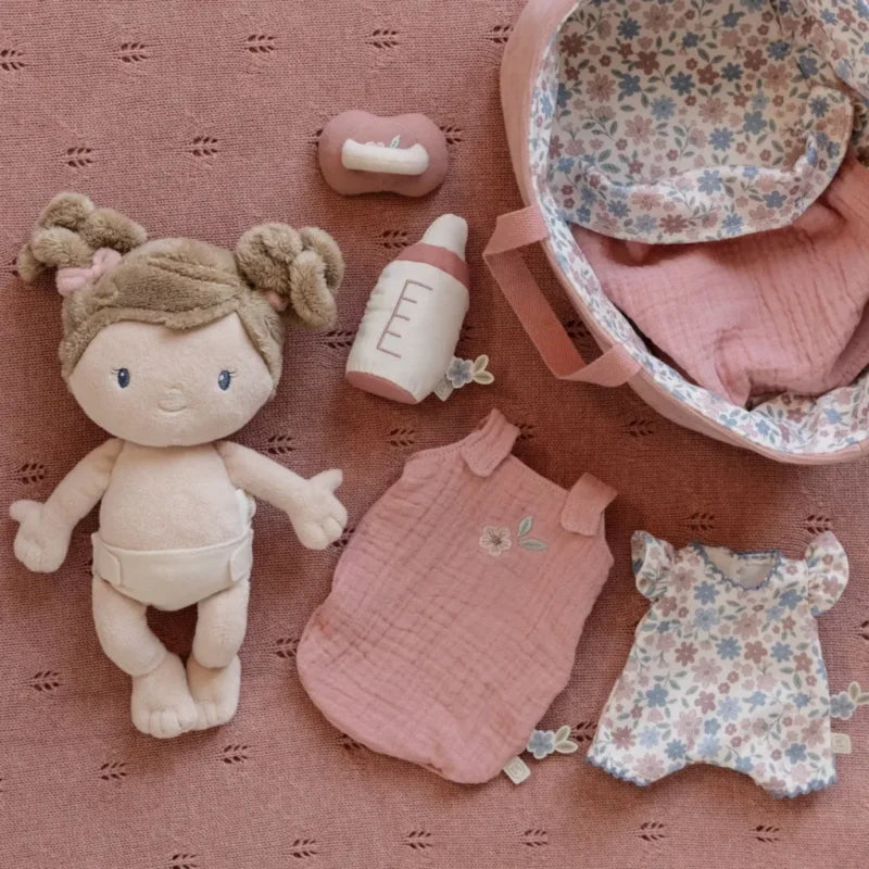 LITTLE DUTCH. Υφασμάτινο Μωρό σε Καλαθούνα 30εκ. Rosa