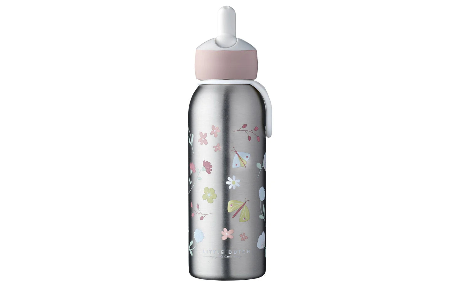 LITTLE DUTCH. Ανοξείδωτο μπουκάλι - θερμός flip-up campus 350 ml - Flowers & Butterflies