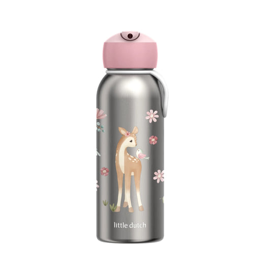 LITTLE DUTCH. Ανοξείδωτο μπουκάλι - θερμός flip-up campus 350 ml - Fairy Garden