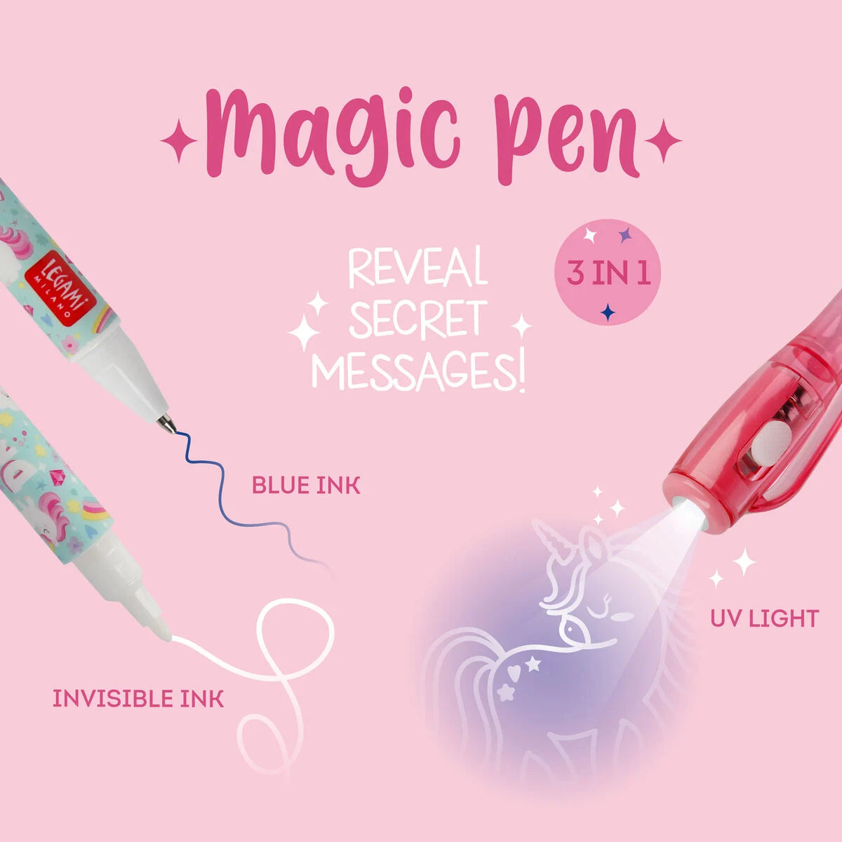 Legami Plush – Invisible Ink Pen - Magic Pen - Unicorn
