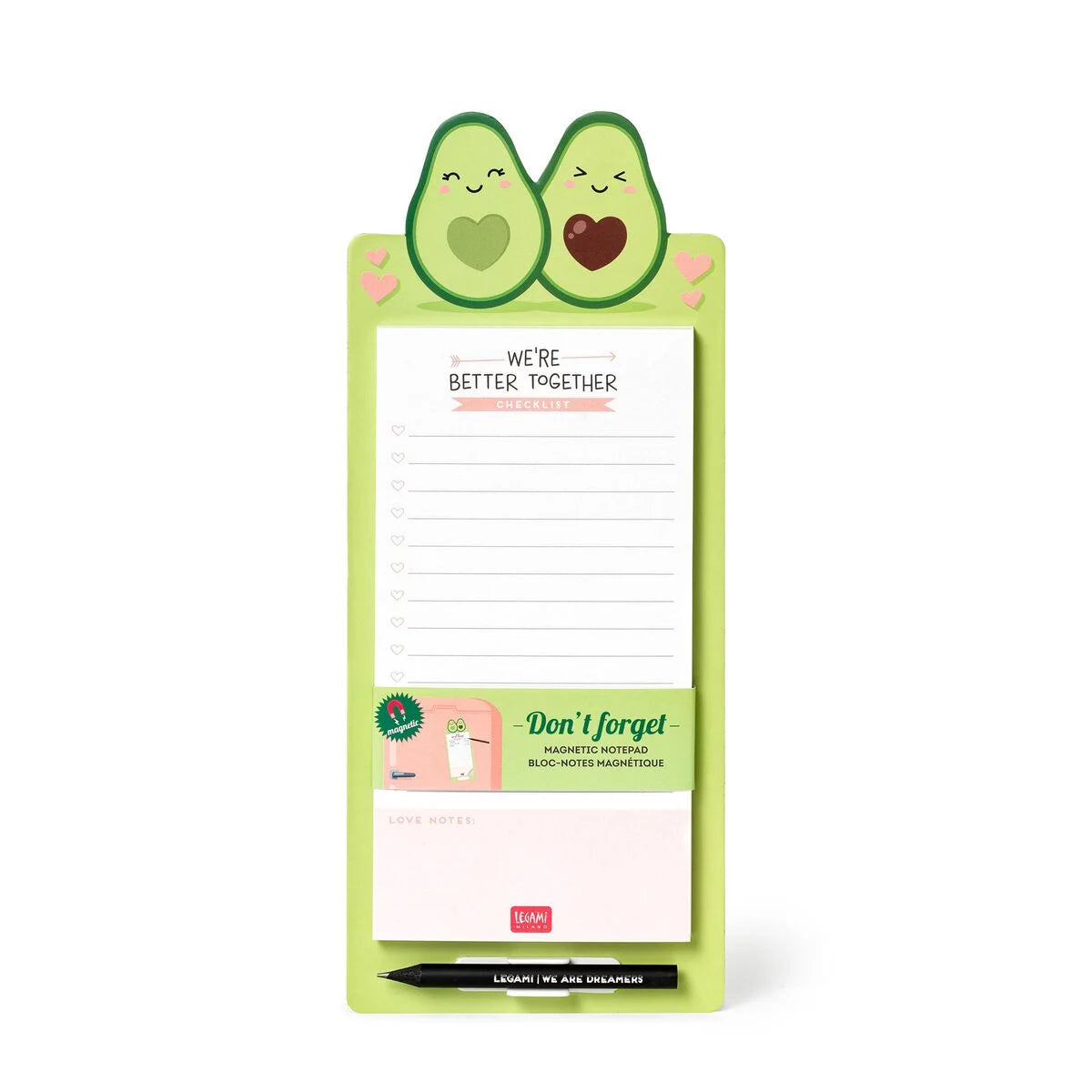 Legami Plush – Don'T Forget - Magnetic Note-Pad - Avocado