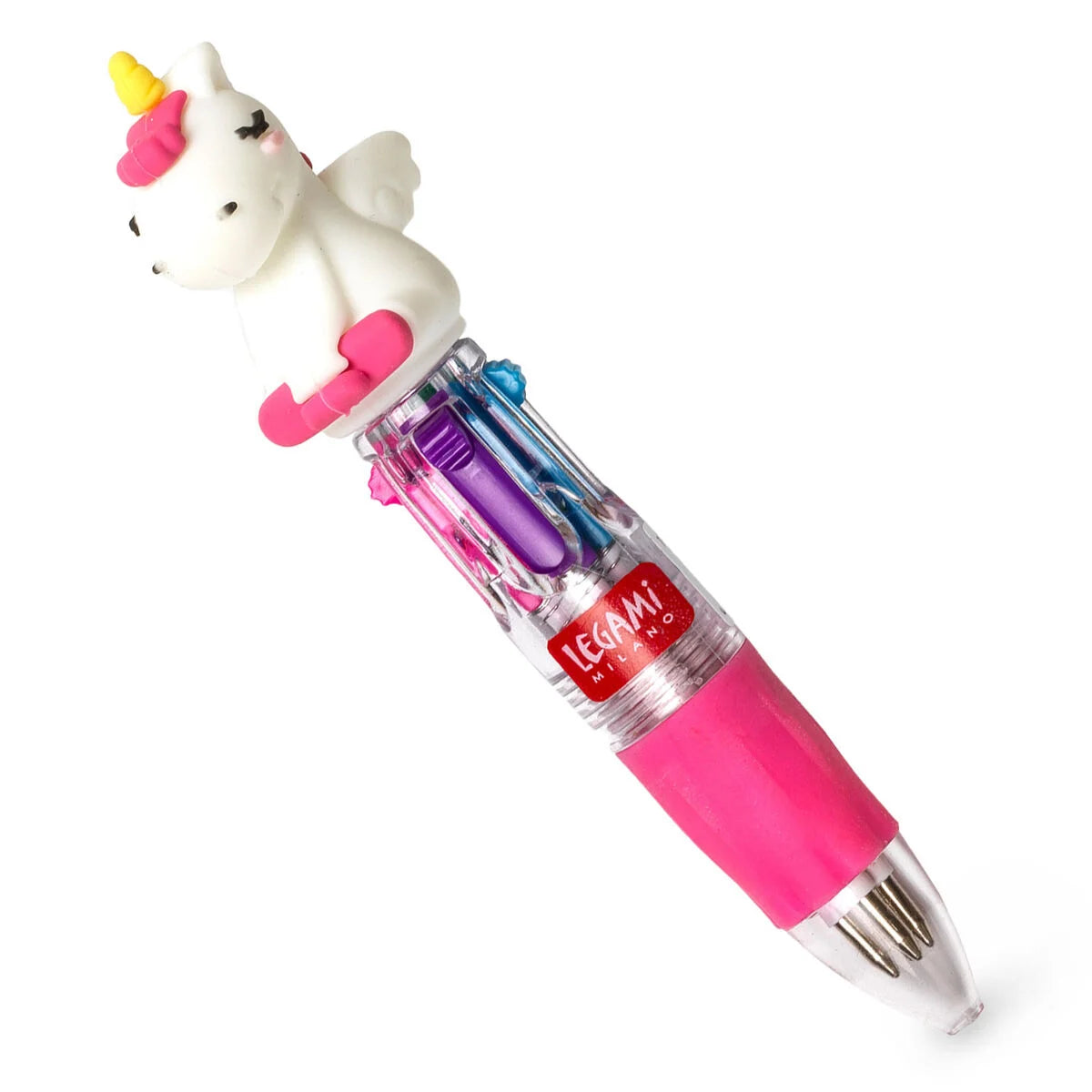 Legami Mini 4-Colour Ballpoint Pen - Unicorn - Mini Magic Rainbow