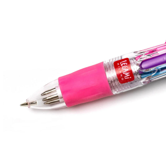 Legami Mini 4-Colour Ballpoint Pen - Unicorn - Mini Magic Rainbow