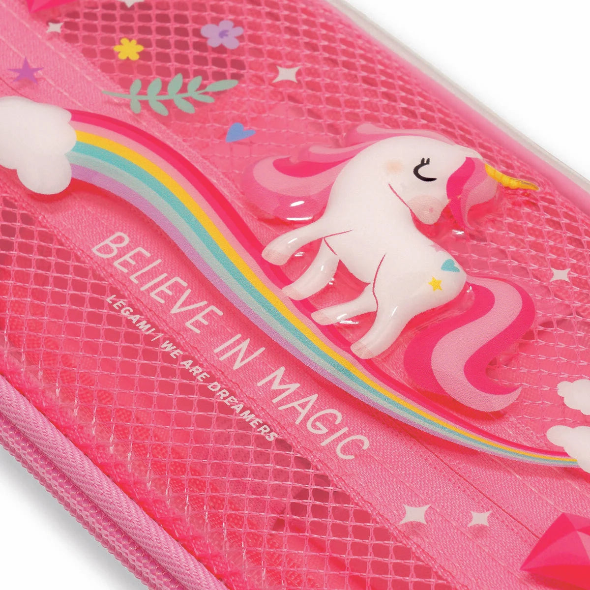 Legami Unicorn Rigid Transparent Pencil Case - WonderWow