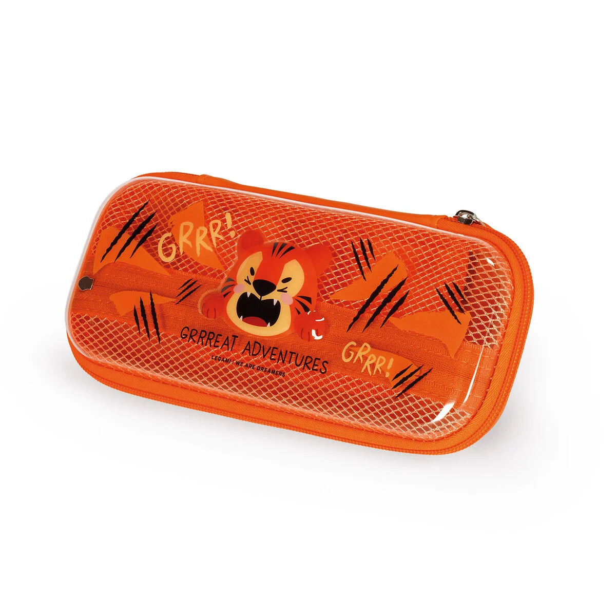 Legami Tiger Rigid Transparent Pencil Case - WonderWow