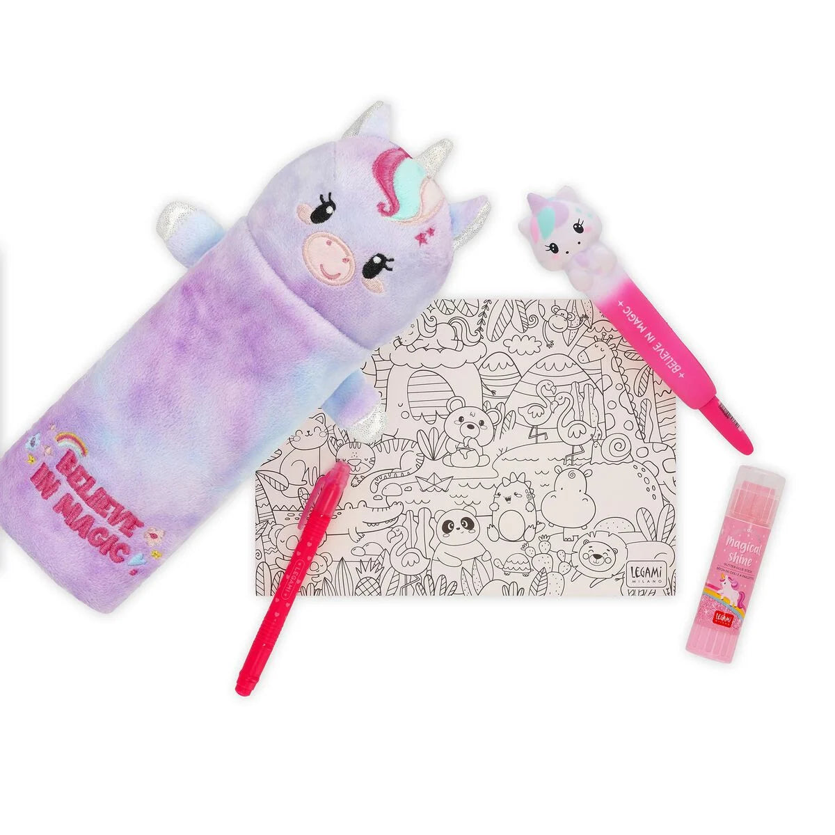 Unicorn "Believe in Magic" Soft Plush Pencil Case - Super Soft!
