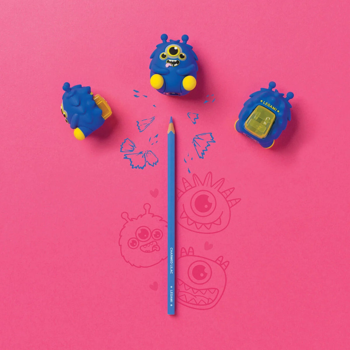 Legami. Light-up Pencil Sharpener With Container - Monster - Sharpening is Magic