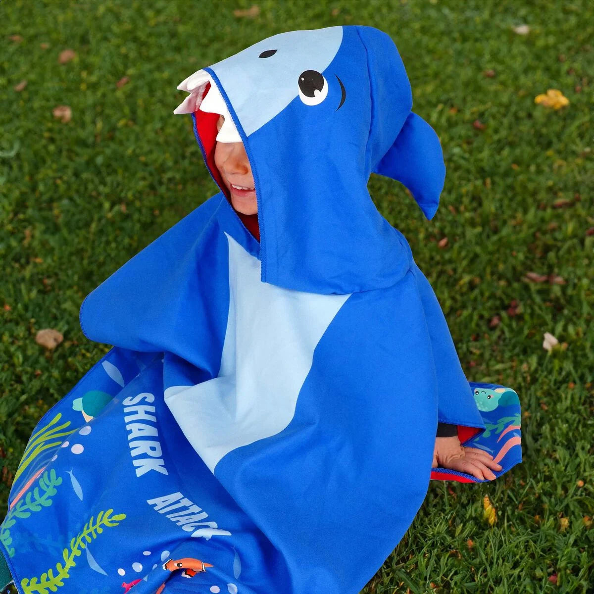 Legami. Shark Towelling Poncho For Kids - Kids Poncho