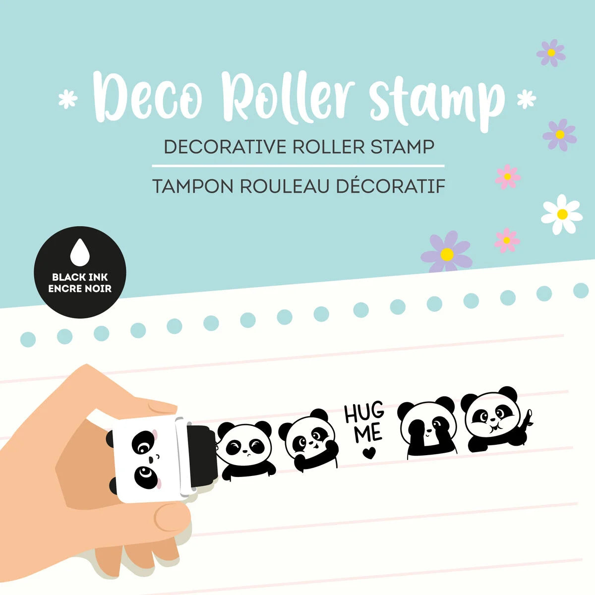 LEGAMI Διακοσμητική Σφραγίδα Roller Panda Μαύρο Μελάνι