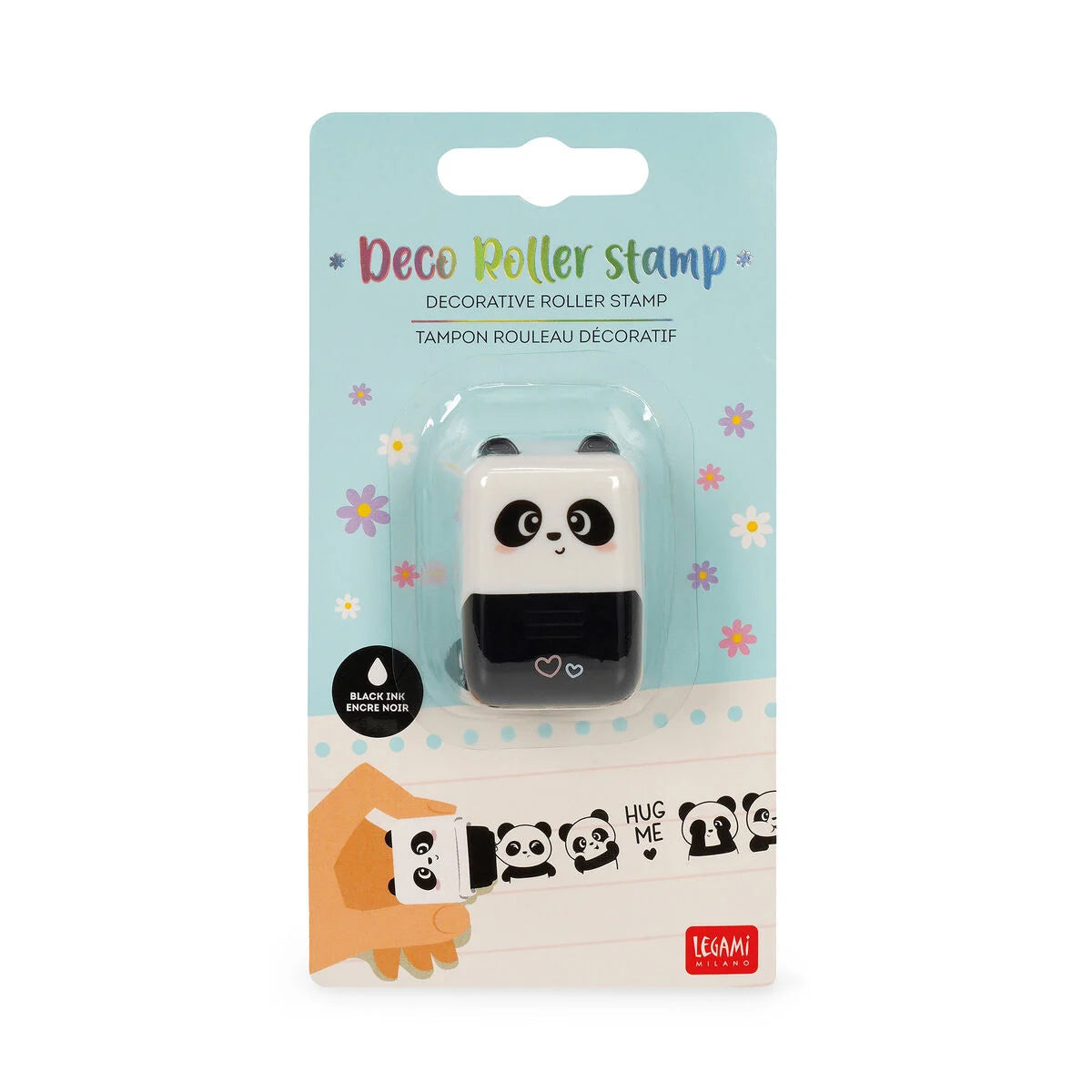 LEGAMI Διακοσμητική Σφραγίδα Roller Panda Μαύρο Μελάνι
