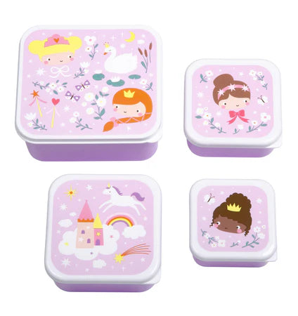A little lovely company: Σετ 4 δοχεία φαγητού Lunch & Snack Box -Princesses