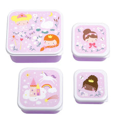 A little lovely company: Σετ 4 δοχεία φαγητού Lunch & Snack Box -Princesses
