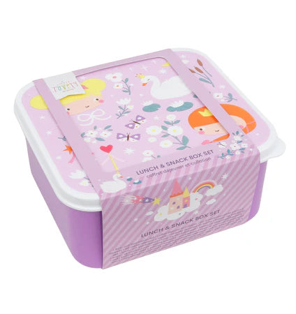 A little lovely company: Σετ 4 δοχεία φαγητού Lunch & Snack Box -Princesses