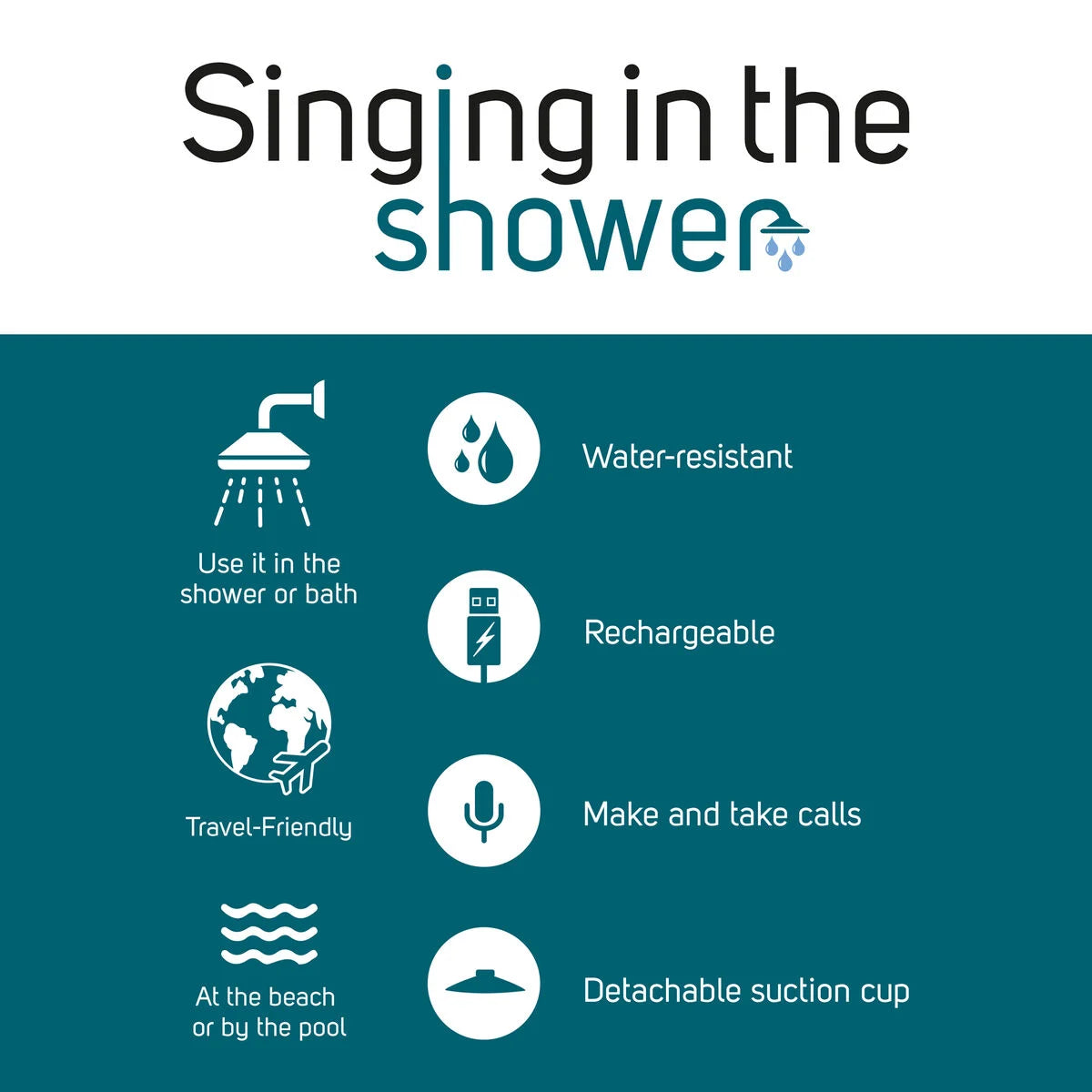 Legami Kitty Water-Resistant Bluetooth® Hands-Free Speaker - Singing In The Shower