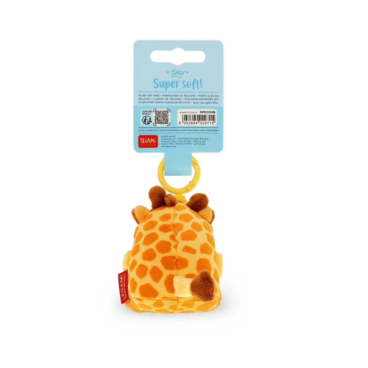 Legami Plush – Super Soft! - Tiny - Giraffe - Keyring