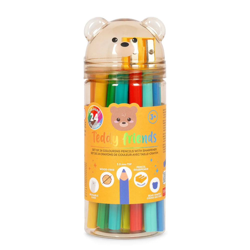 LEGAMI. Σετ 24 χρωματιστών μολυβιών με ξύστρα - Teddy Friends