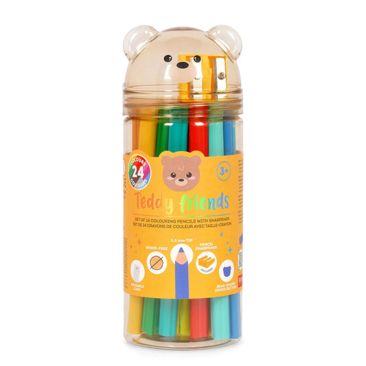 LEGAMI. Σετ 24 χρωματιστών μολυβιών με ξύστρα - Teddy Friends