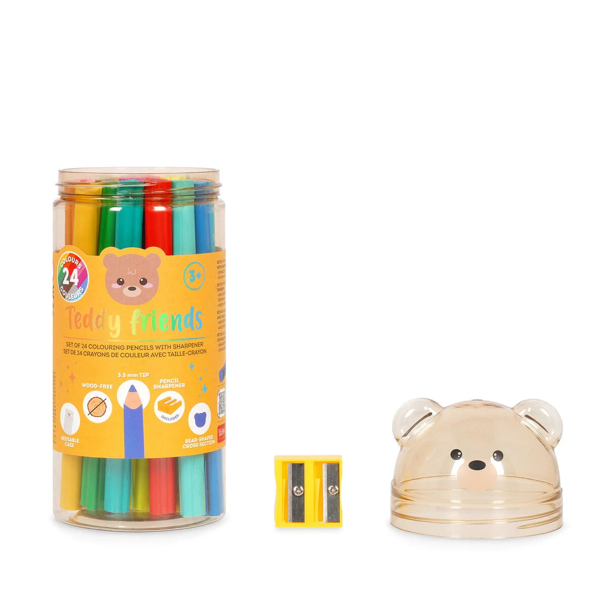 LEGAMI. Σετ 24 χρωματιστών μολυβιών με ξύστρα - Teddy Friends