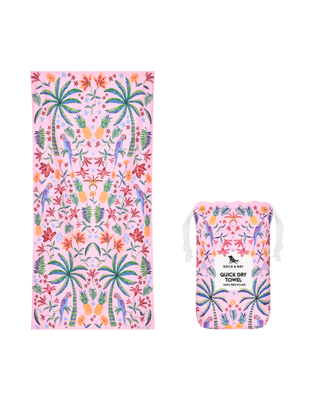 Dock & Bay: Πετσέτα θαλάσσης Quickdry Pink Paradise Microfiber (Μικροϊνες) L (160x90εκ.)