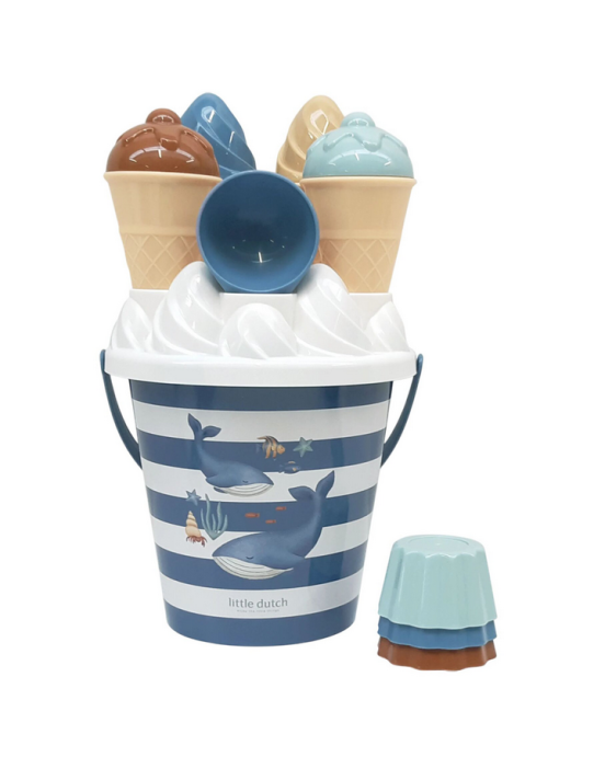 LITTLE DUTCH. Σετ κουβαδάκια παραλίας Ice Cream Ocean Dreams Μπλε