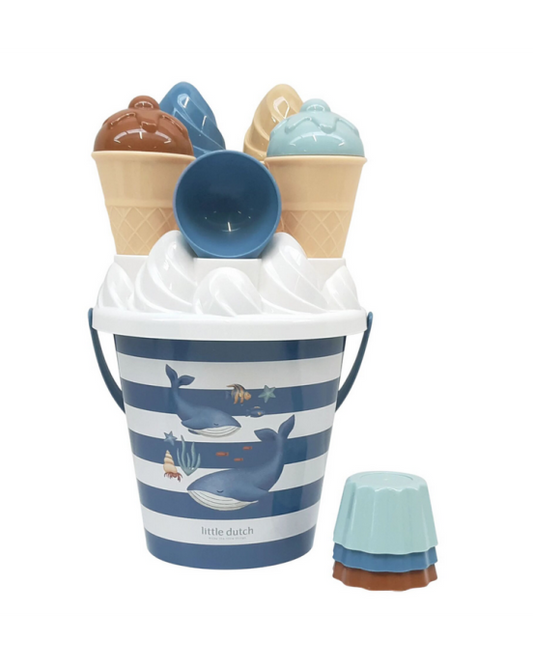 LITTLE DUTCH. Σετ κουβαδάκια παραλίας Ice Cream Ocean Dreams Μπλε
