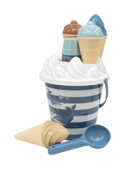 LITTLE DUTCH. Σετ κουβαδάκια παραλίας Ice Cream Ocean Dreams Μπλε