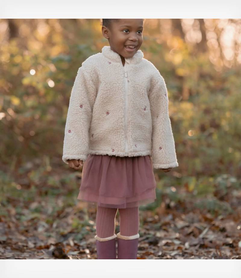Little Dutch Ζακέτα teddy με κέντημα Sand