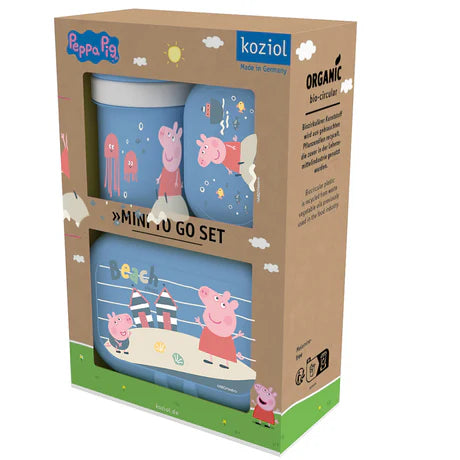 Koziol. Peppa Pig Waves To Go Πλαστικό Παιδικό Σετ Δοχείο Φαγητού Γαλάζιο