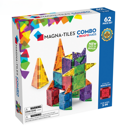 Magna-Tiles. Μαγνητικά Πλακίδια Combo 62 Κομμάτια (3+ ετών)