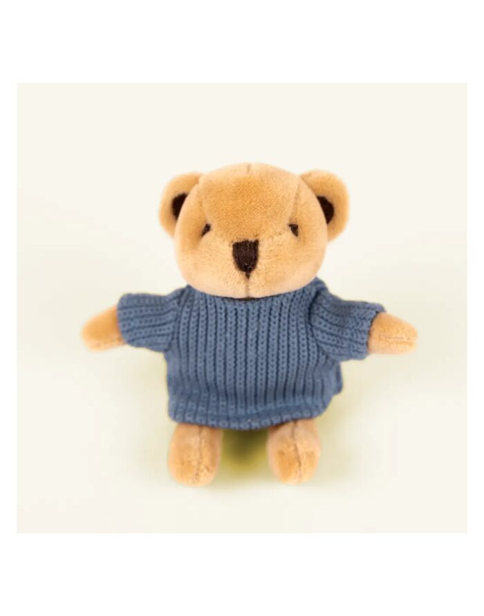 Egmont Toys. Miniature Teddy Bear με Πλεκτό Μπλε Πουλόβερ (Mini Bear)