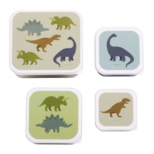 A little lovely company: Σετ 4 δοχεία φαγητού Lunch & Snack Box Dinosaurs