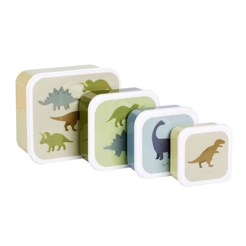 A little lovely company: Σετ 4 δοχεία φαγητού Lunch & Snack Box Dinosaurs