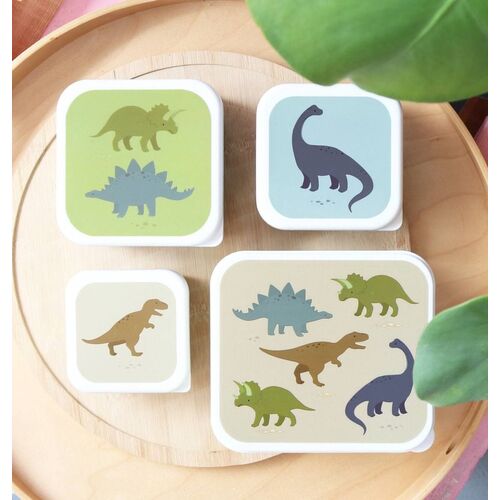 A little lovely company: Σετ 4 δοχεία φαγητού Lunch & Snack Box Dinosaurs