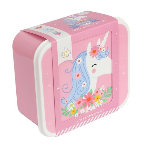 A little lovely company Σετ 4 δοχεία φαγητού Lunch & Snack Box Unicorn