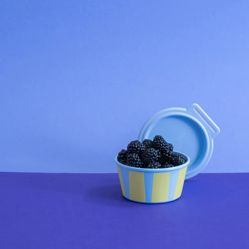 KOZIOL. NORA BOX 250ML STRIPES SWEET BLUE